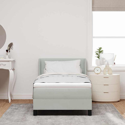 Boxspringbed met hoofdeinde Lichtgrijs 200 x 80 cm Fluweel