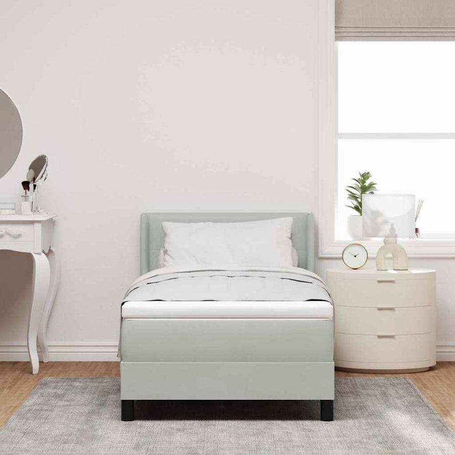 Boxspringbed met hoofdeinde Lichtgrijs 200 x 80 cm Fluweel