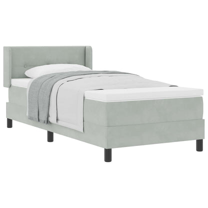 Boxspringbed met hoofdeinde Lichtgrijs 200 x 80 cm Fluweel