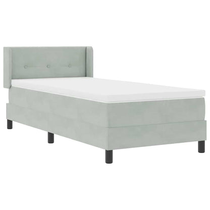 Boxspringbed met hoofdeinde Lichtgrijs 200 x 80 cm Fluweel