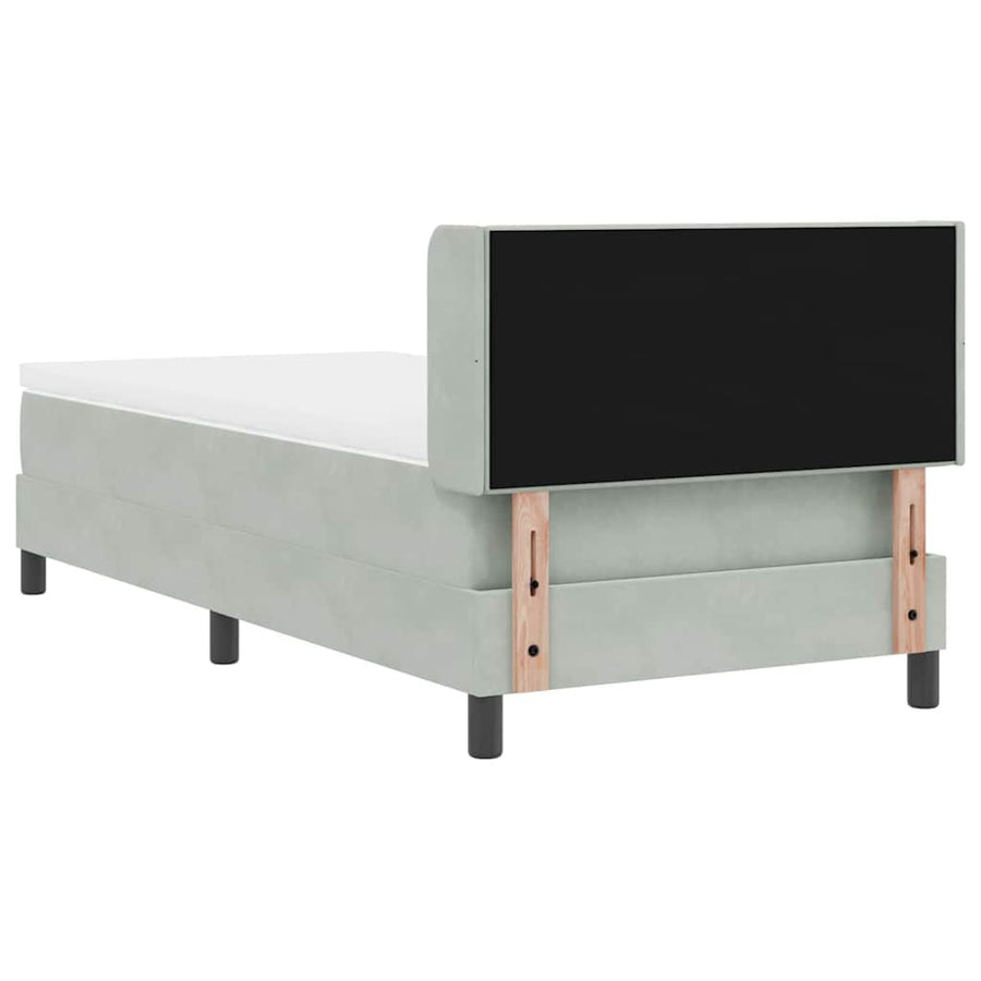 Boxspringbed met hoofdeinde Lichtgrijs 200 x 80 cm Fluweel