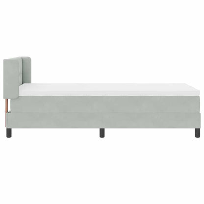 Boxspringbed met hoofdeinde Lichtgrijs 200 x 80 cm Fluweel