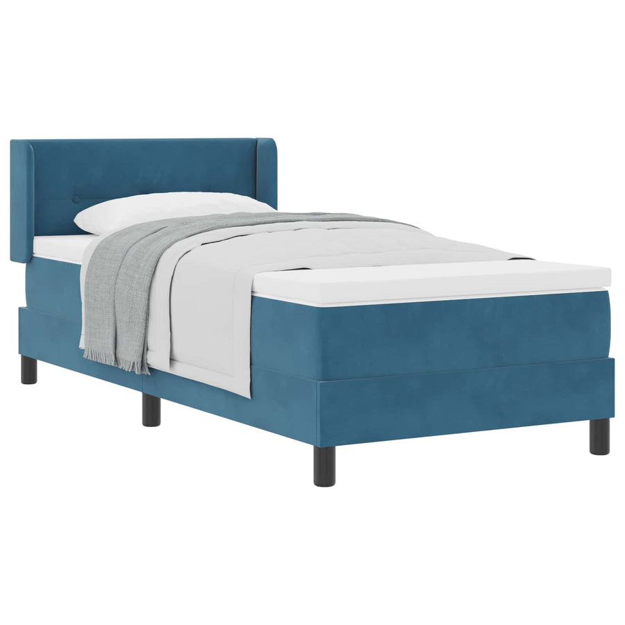 Boxspringbed met hoofdeinde Donkerblauw 200 x 100 cm Fluweel