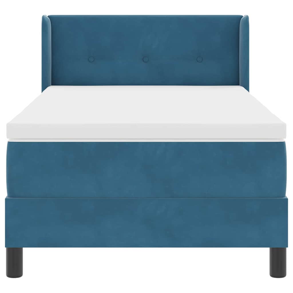 Boxspringbed met hoofdeinde Donkerblauw 200 x 100 cm Fluweel