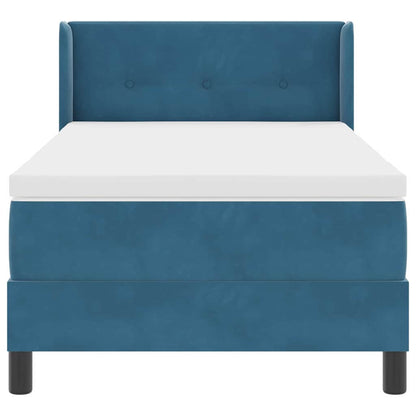 Boxspringbed met hoofdeinde Donkerblauw 200 x 100 cm Fluweel
