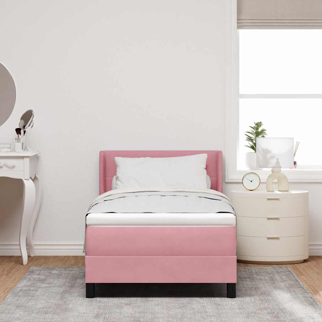 Boxspringbed met hoofdeinde Roze 200 x 100 cm Fluweel
