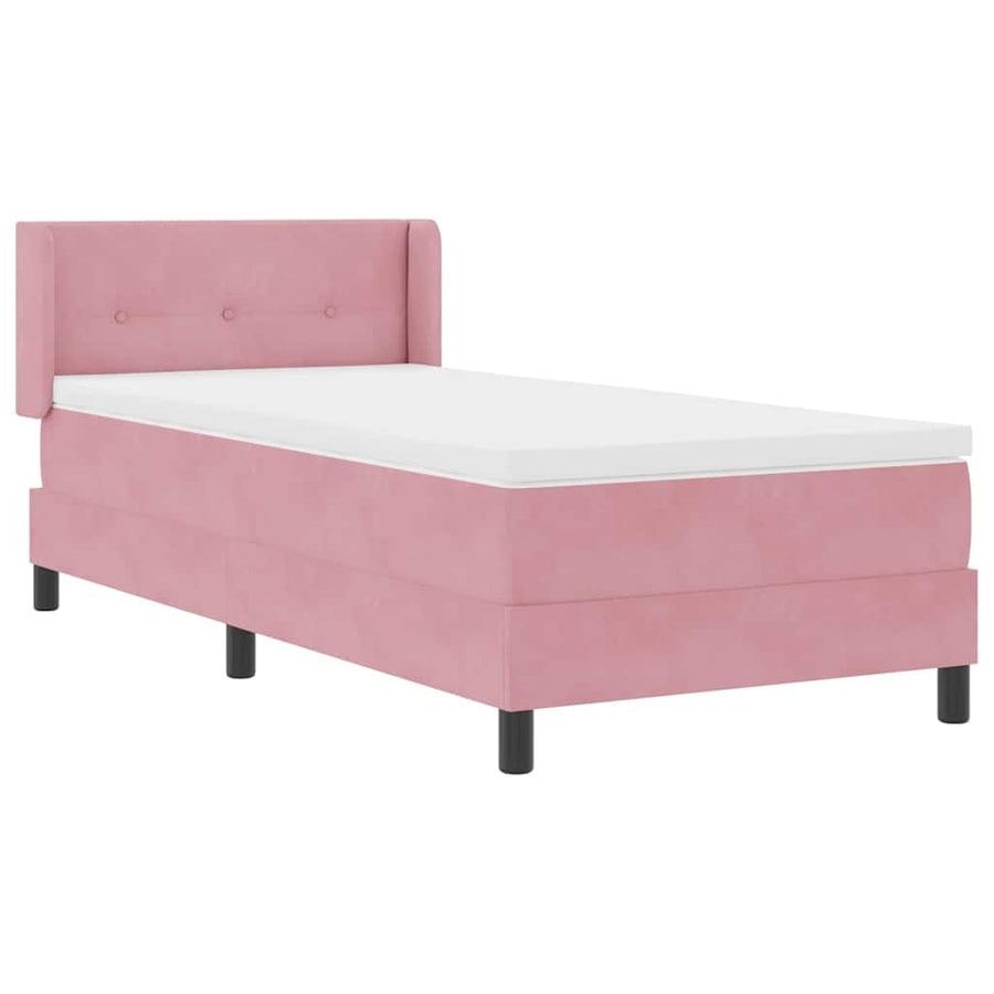 Boxspringbed met hoofdeinde Roze 200 x 100 cm Fluweel