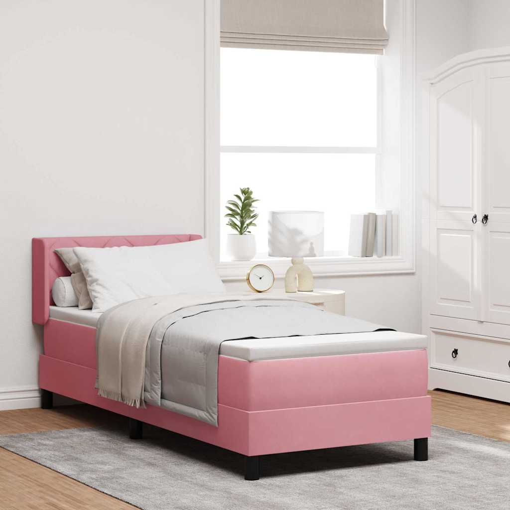 Boxspringbed met hoofdeinde Roze 200 x 80 cm Fluweel