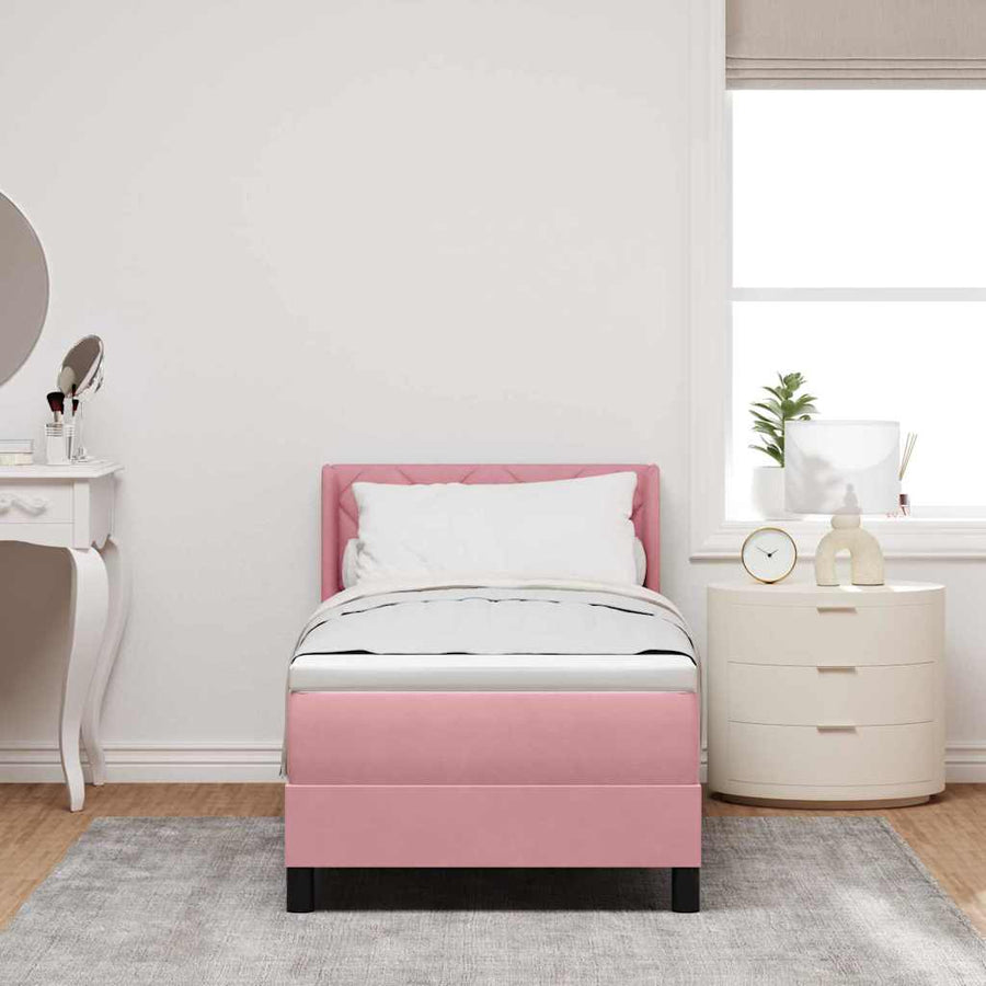 Boxspringbed met hoofdeinde Roze 200 x 80 cm Fluweel