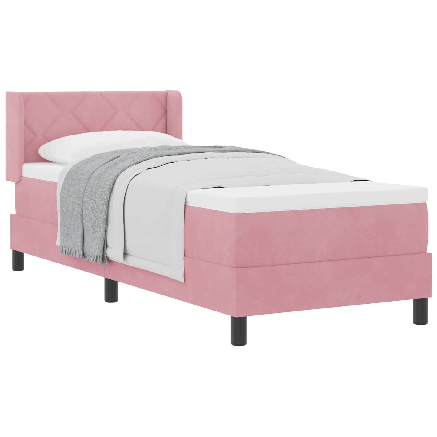 Boxspringbed met hoofdeinde Roze 200 x 80 cm Fluweel