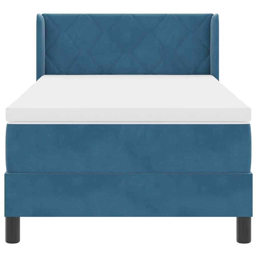 Boxspringbed met hoofdeinde Donkerblauw 190 x 90 cm Fluweel