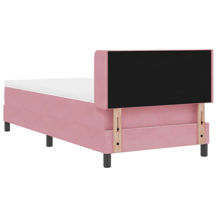 Boxspringbed met hoofdeinde Roze 190 x 90 cm Fluweel