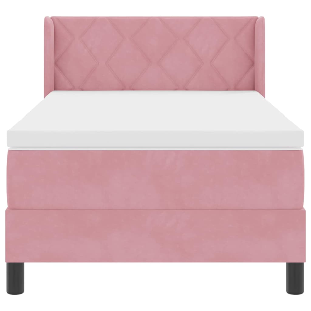 Boxspringbed met hoofdeinde Roze 190 x 90 cm Fluweel
