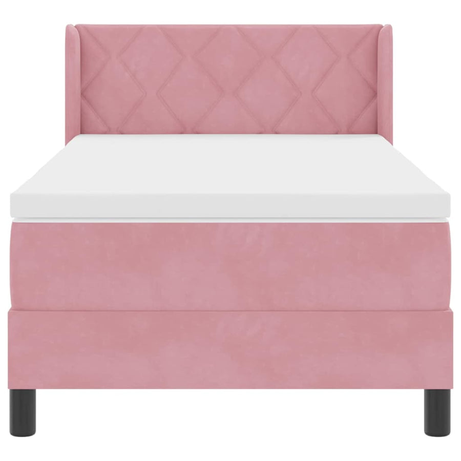 Boxspringbed met hoofdeinde Roze 190 x 90 cm Fluweel
