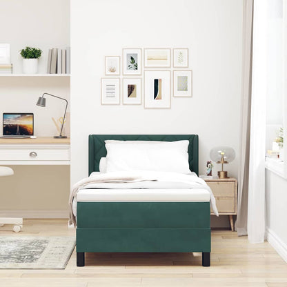 Boxspringbed met hoofdeinde Donkergroen 200 x 100 cm Fluweel