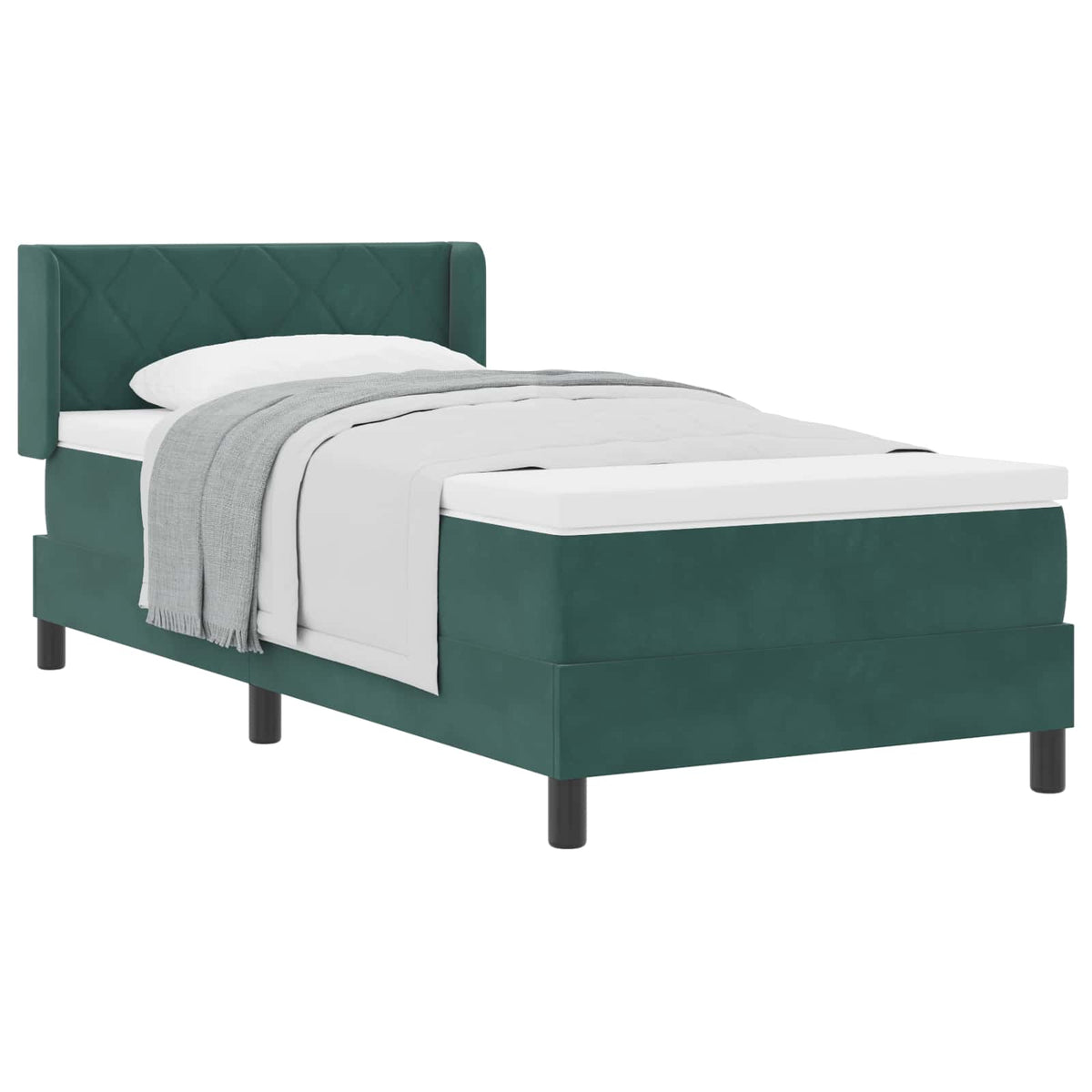 Boxspringbed met hoofdeinde Donkergroen 200 x 100 cm Fluweel