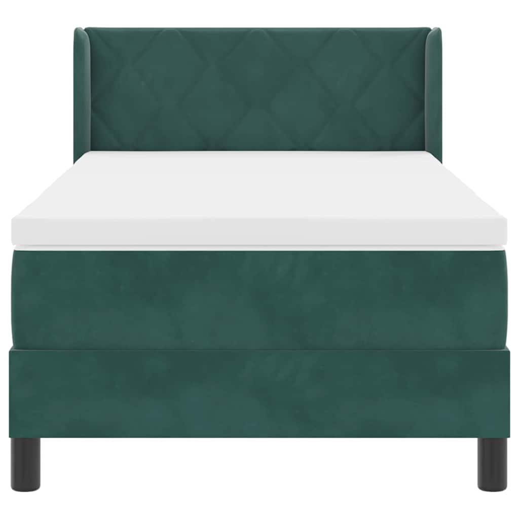 Boxspringbed met hoofdeinde Donkergroen 200 x 100 cm Fluweel