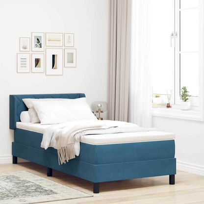 Boxspringbed met hoofdeinde Donkerblauw 200 x 100 cm Fluweel