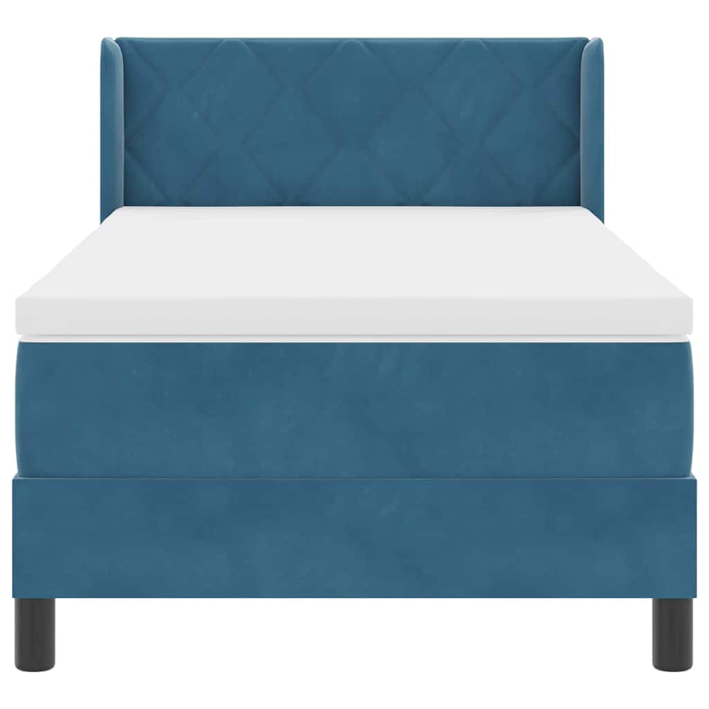Boxspringbed met hoofdeinde Donkerblauw 200 x 100 cm Fluweel