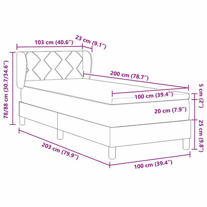 Boxspringbed met hoofdeinde Donkerblauw 200 x 100 cm Fluweel