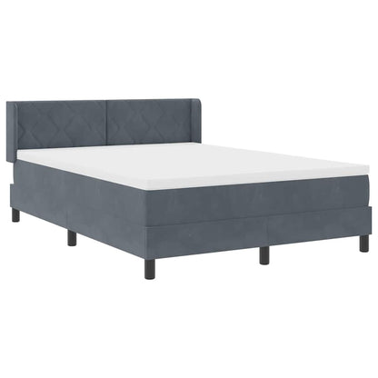Boxspringbed met hoofdeinde Donkergrijs 190 x 140 cm Fluweel
