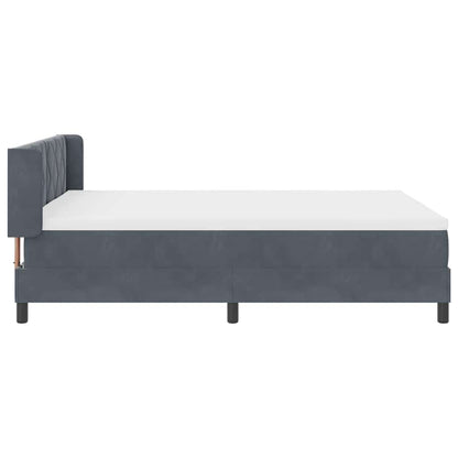 Boxspringbed met hoofdeinde Donkergrijs 190 x 140 cm Fluweel