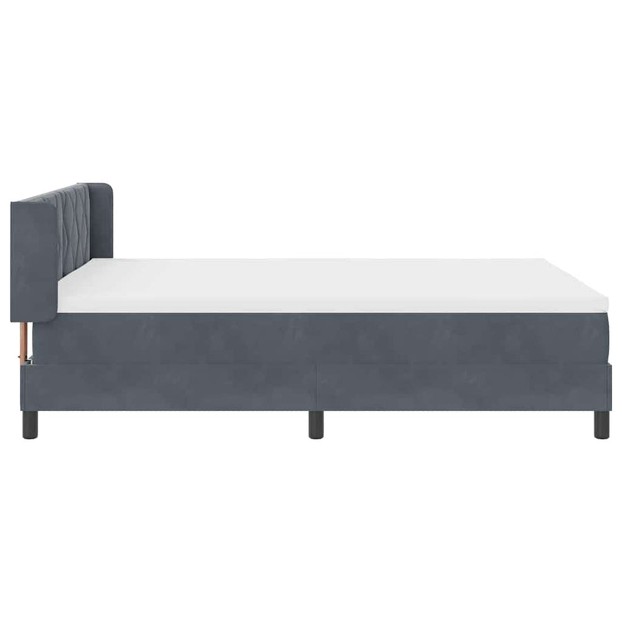 Boxspringbed met hoofdeinde Donkergrijs 190 x 140 cm Fluweel