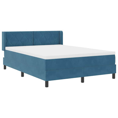 Boxspringbed met hoofdeinde Donkerblauw 190 x 140 cm Fluweel