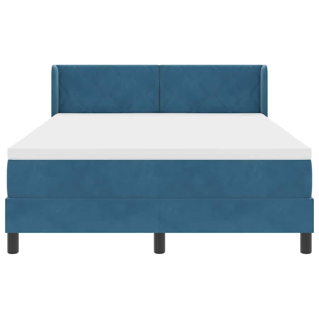 Boxspringbed met hoofdeinde Donkerblauw 190 x 140 cm Fluweel