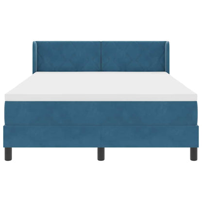 Boxspringbed met hoofdeinde Donkerblauw 190 x 140 cm Fluweel