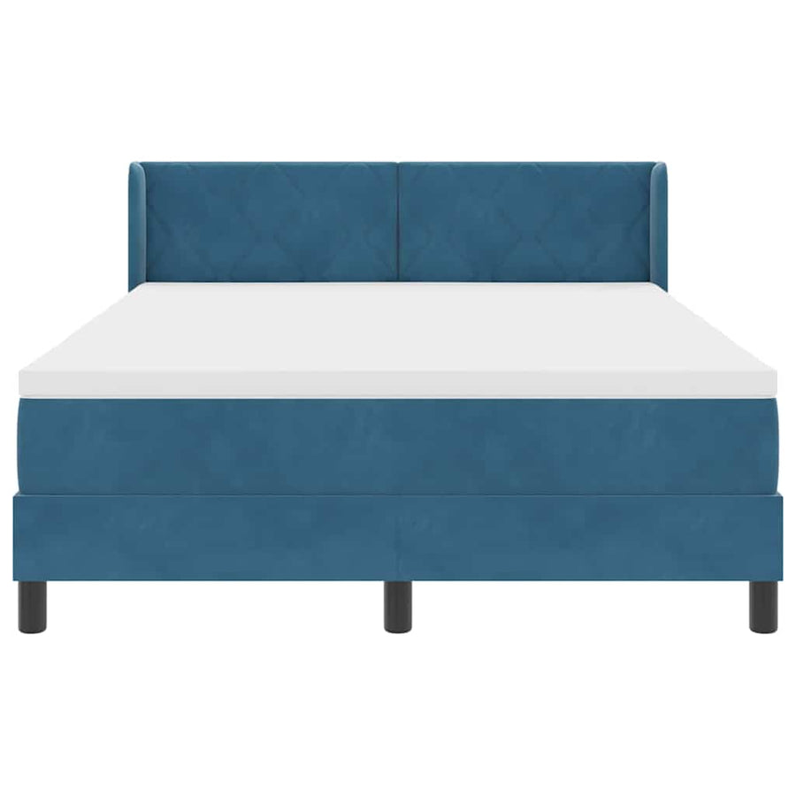 Boxspringbed met hoofdeinde Donkerblauw 190 x 140 cm Fluweel