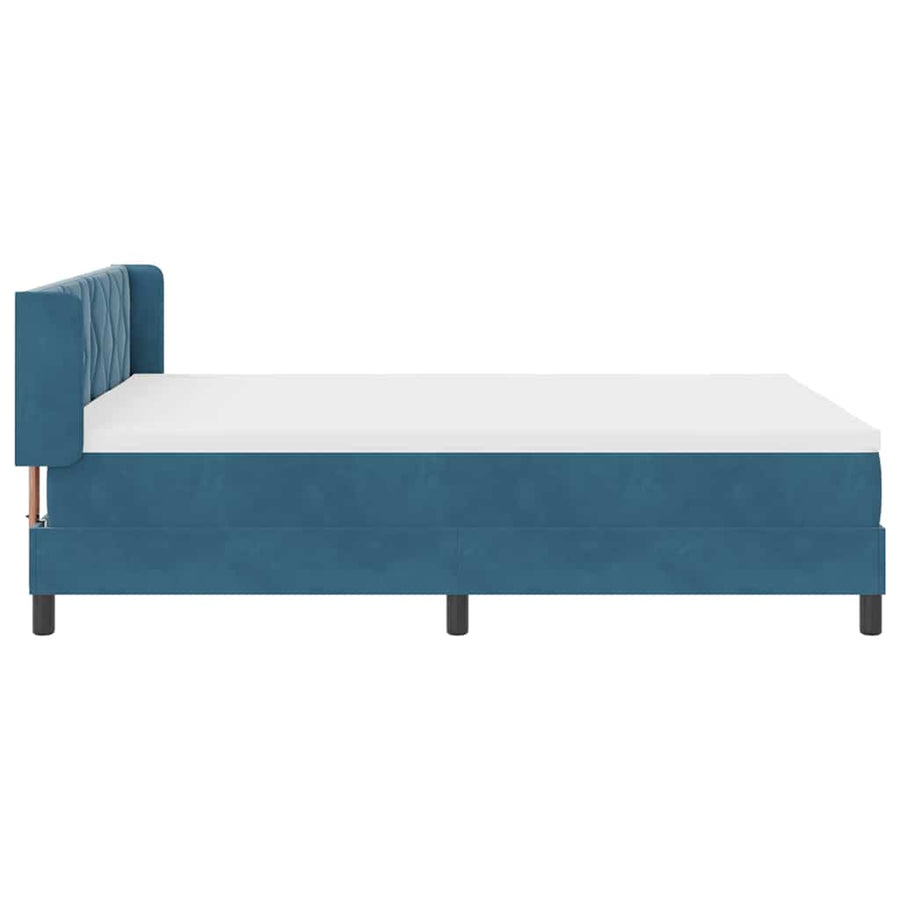 Boxspringbed met hoofdeinde Donkerblauw 190 x 140 cm Fluweel
