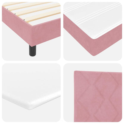 Boxspringbed met hoofdeinde Roze 190 x 140 cm Fluweel