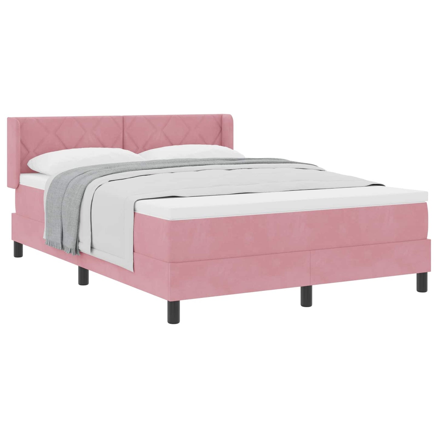 Boxspringbed met hoofdeinde Roze 190 x 140 cm Fluweel