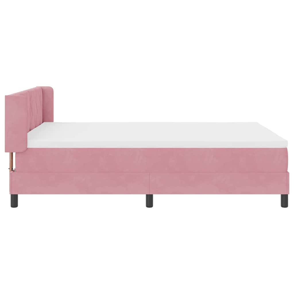 Boxspringbed met hoofdeinde Roze 190 x 140 cm Fluweel