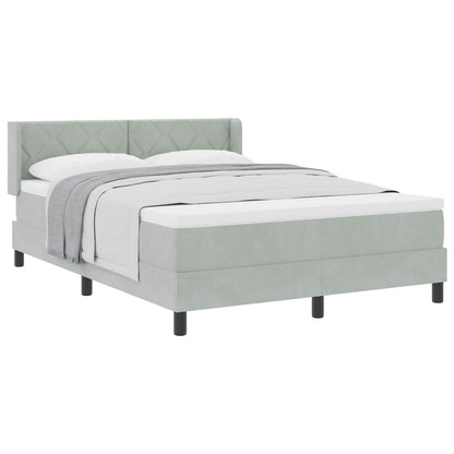 Boxspringbed met hoofdeinde Lichtgrijs 200 x 160 cm Fluweel