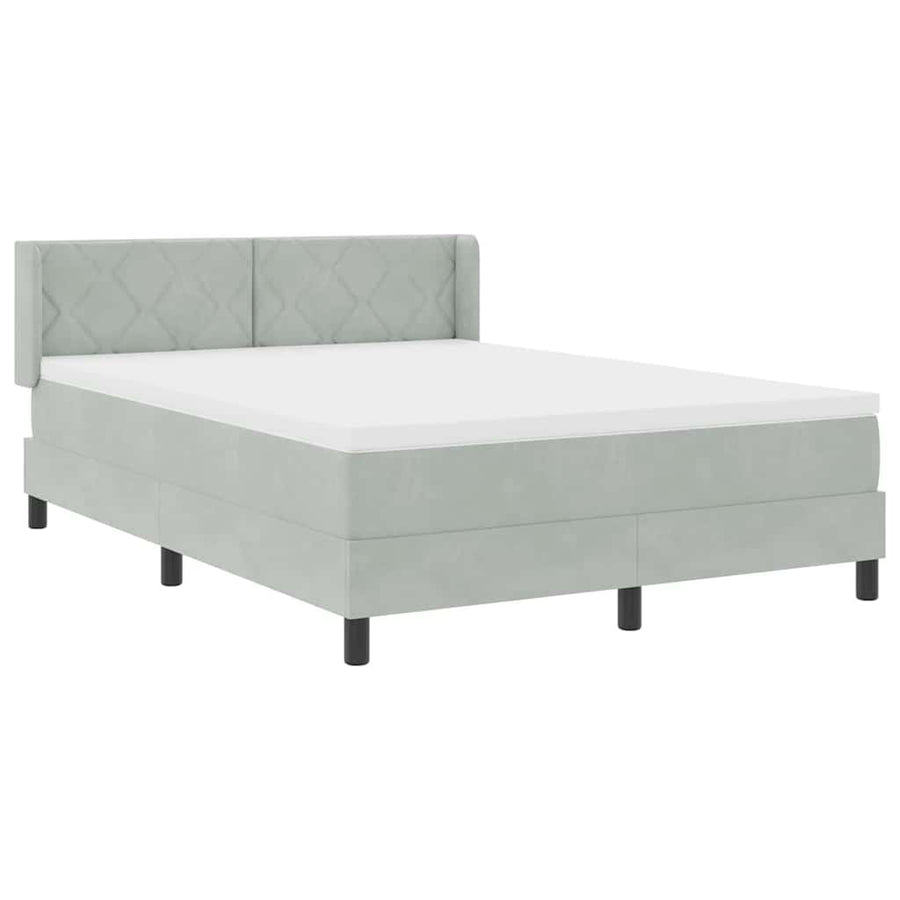 Boxspringbed met hoofdeinde Lichtgrijs 200 x 160 cm Fluweel
