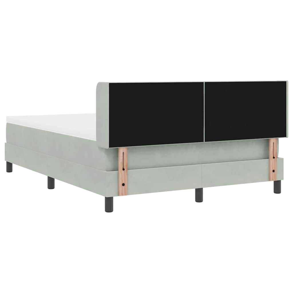 Boxspringbed met hoofdeinde Lichtgrijs 200 x 160 cm Fluweel