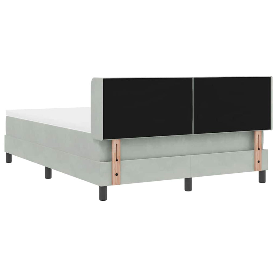 Boxspringbed met hoofdeinde Lichtgrijs 200 x 160 cm Fluweel