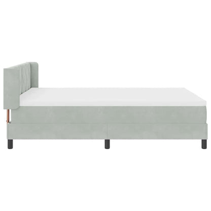 Boxspringbed met hoofdeinde Lichtgrijs 200 x 160 cm Fluweel