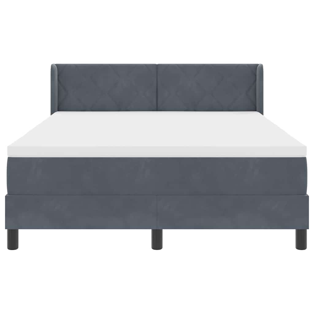 Boxspringbed met hoofdeinde Donkergrijs 200 x 160 cm Fluweel
