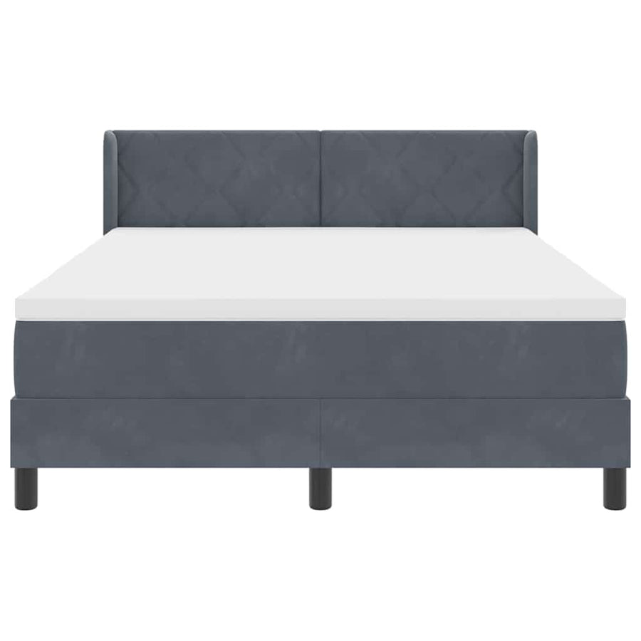 Boxspringbed met hoofdeinde Donkergrijs 200 x 160 cm Fluweel