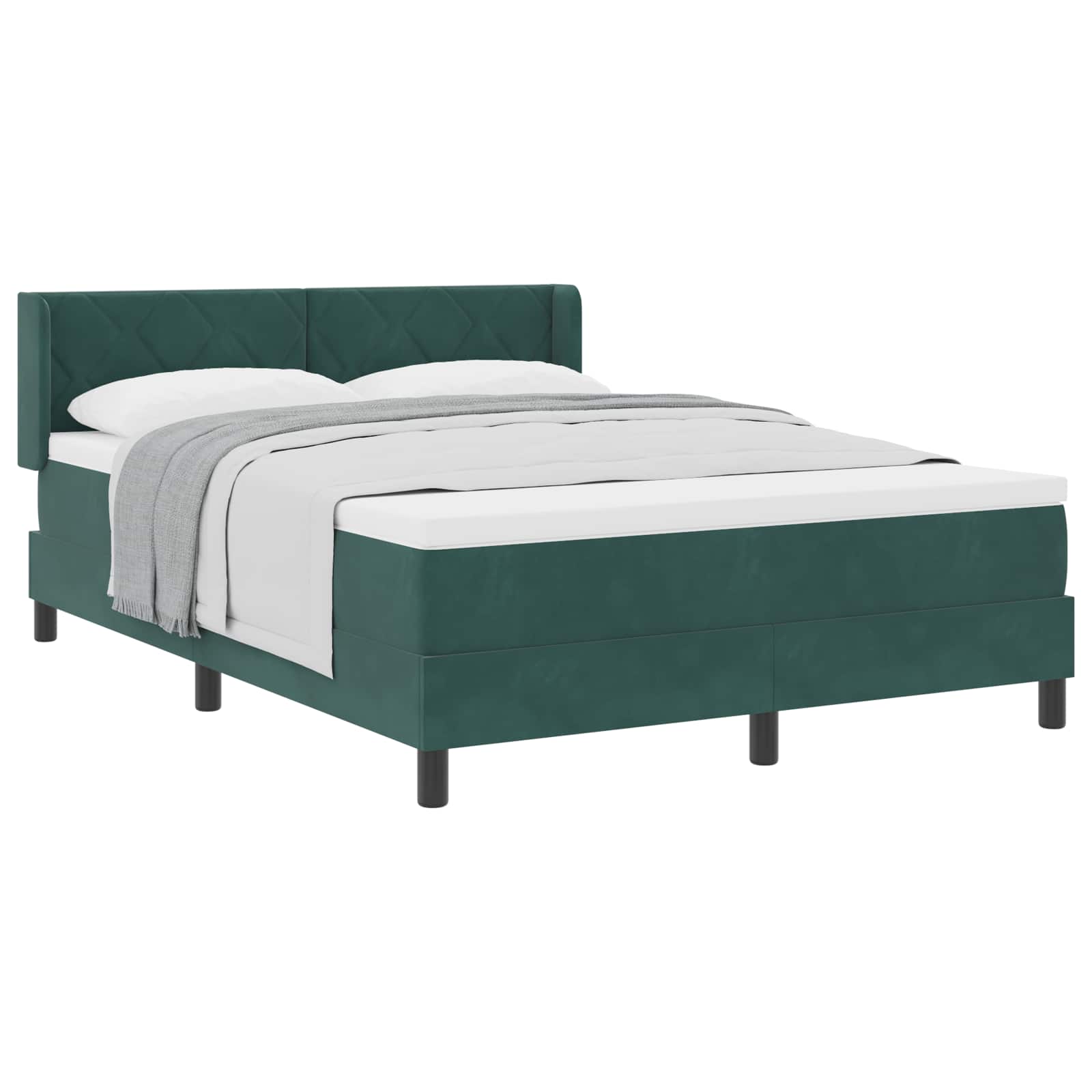 Boxspringbed met hoofdeinde Donkergroen 200 x 160 cm Fluweel