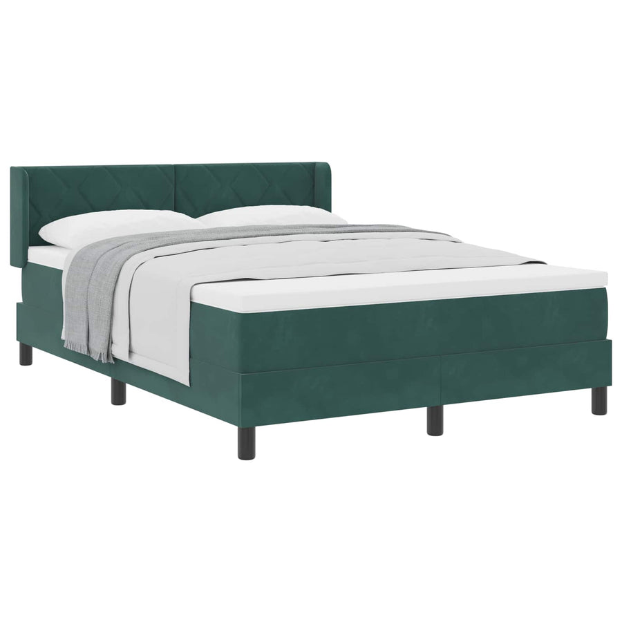 Boxspringbed met hoofdeinde Donkergroen 200 x 160 cm Fluweel