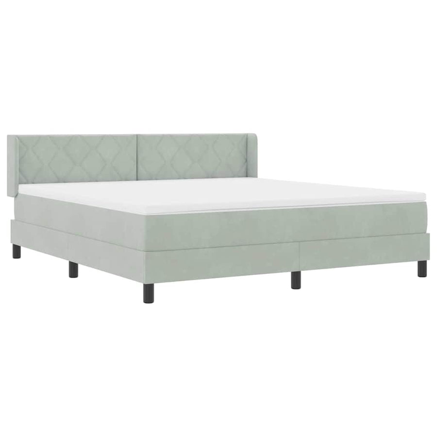 Boxspringbed met matras Lichtgrijs 200 x 180 cm Polyester