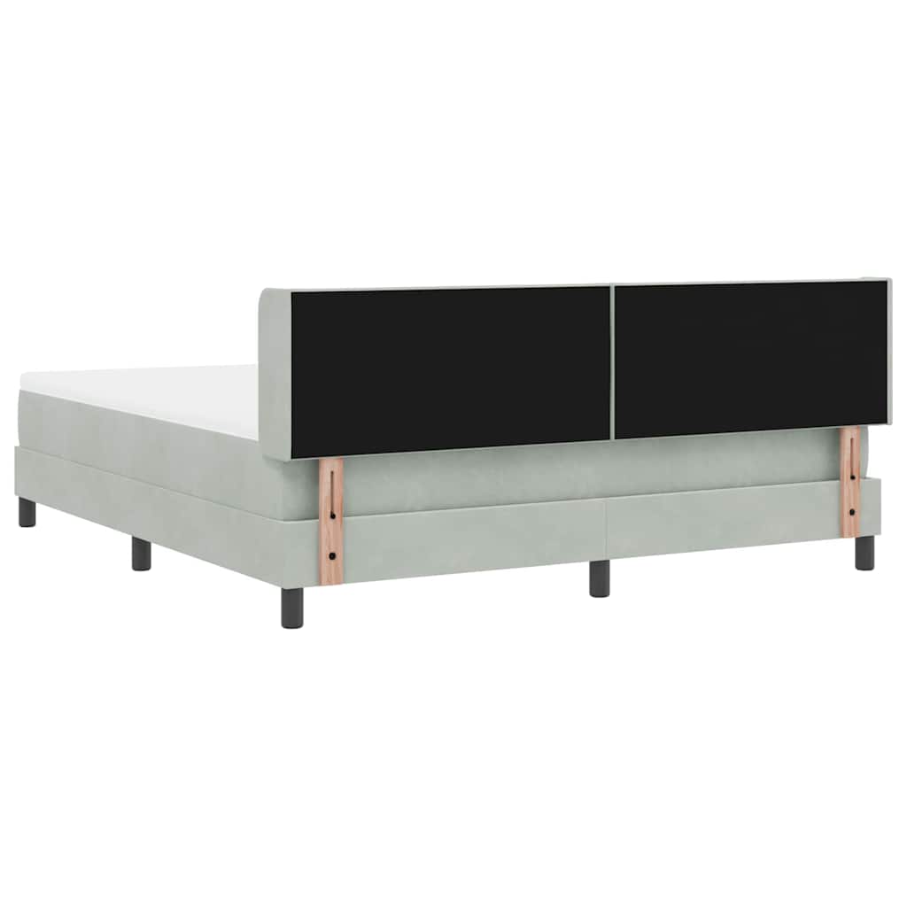 Boxspringbed met matras Lichtgrijs 200 x 180 cm Polyester