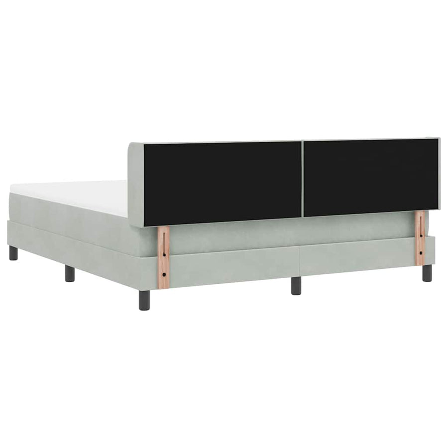 Boxspringbed met matras Lichtgrijs 200 x 180 cm Polyester