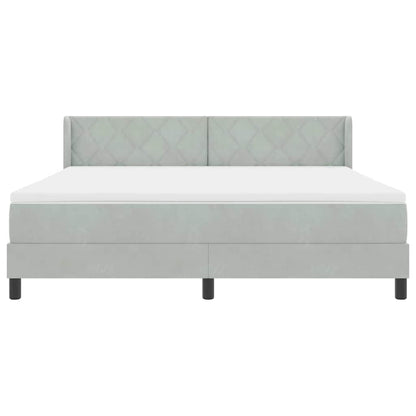 Boxspringbed met matras Lichtgrijs 200 x 180 cm Polyester
