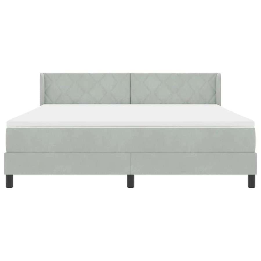 Boxspringbed met matras Lichtgrijs 200 x 180 cm Polyester