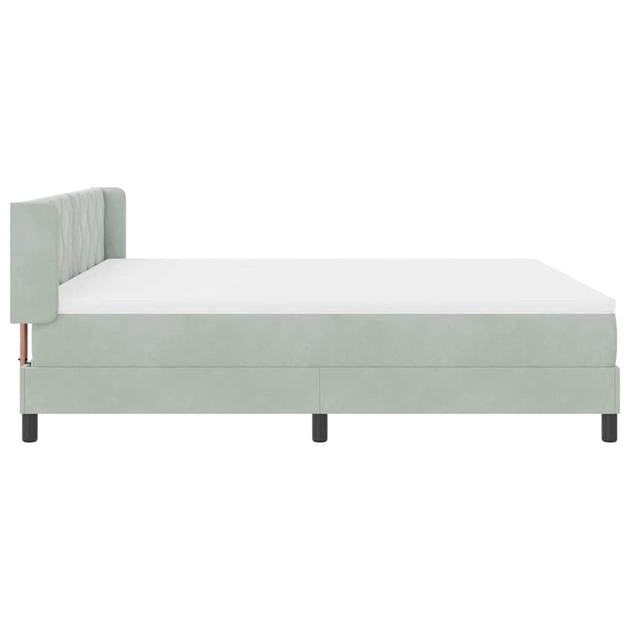 Boxspringbed met matras Lichtgrijs 200 x 180 cm Polyester